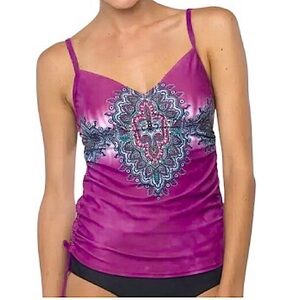 prAna Moorea Padded Tankini Top - Women's-Fuchsia Purple Namaste M